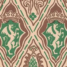 Green and Brown Renaissance Griffin Print Italian Paper ~ Carta Varese Italy